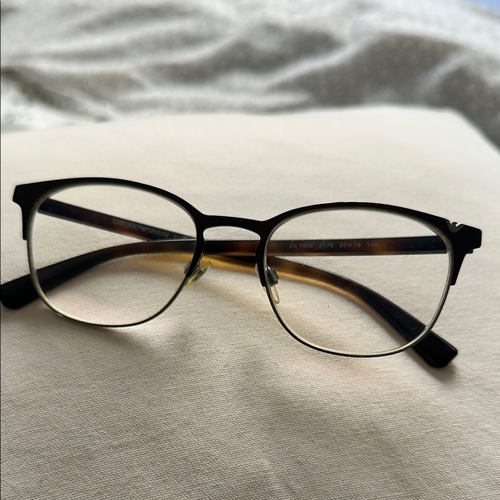 Emporio Armani Black and Gold Glasses